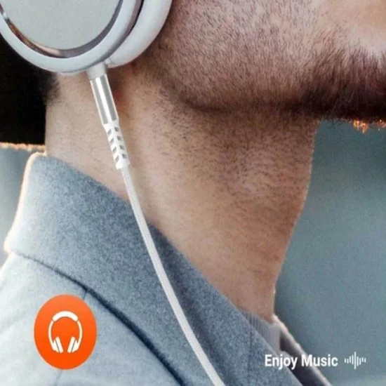 Porodo Lightning to AUX Cable 1.2M - White